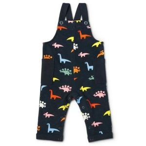 New! Christian Robinson Dinosaur Overalls -Charcoal
